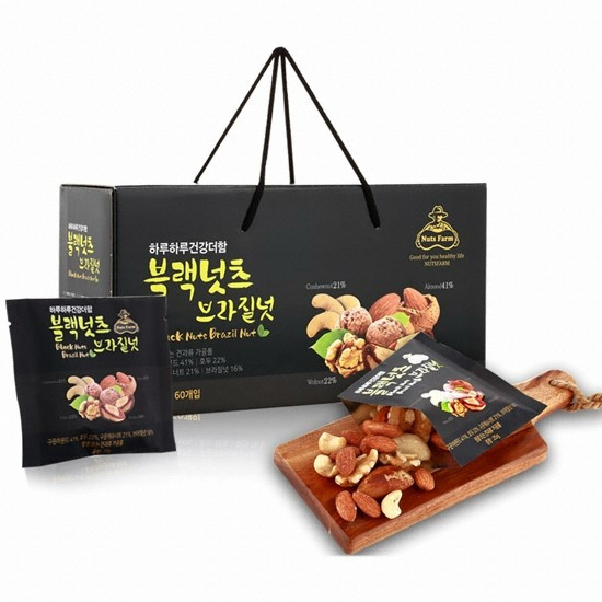 넛츠팜 하루하루 건강더함 블랙넛츠 브라질넛 25g 60개입 선물세트 (1개)