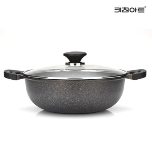 키친아트 웰빙 양면마블코팅 양수웍팬 (32cm)_이미지