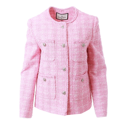 모조에스핀 트위드 더블 포켓 핑크 자켓 J251MSF902_이미지
