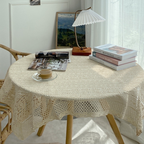 한스갤러리 뜨개 원형 사각 린넨 캠핑용 테이블보 식탁보_이미지