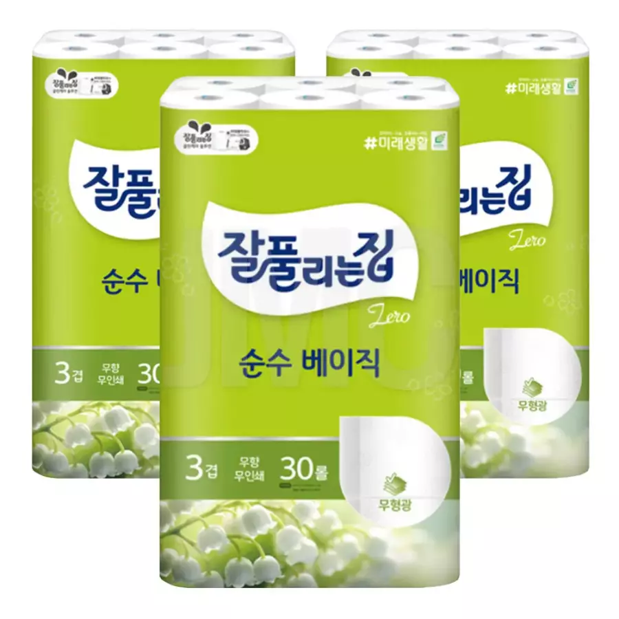 잘풀리는집 순수 베이직 27m (30롤) (3팩)_이미지