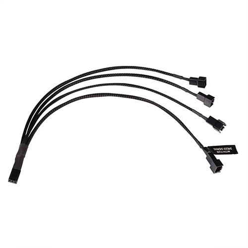 ALPHACOOL Y형 스플리터 3pin to 4x3pin 케이블 (0.3m, 블랙)_이미지