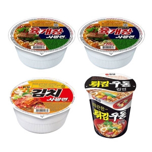 육개장사발면12개 + 김치사발면6개 + 튀김우동컵6개