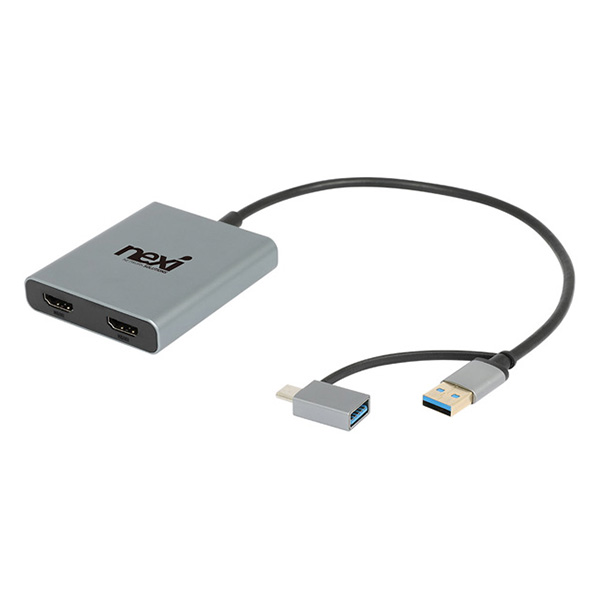 리버네트워크 NEXI USB3.0 C+A to Dual 4K HDMI 컨버터 (NX-U3130HD-DUAL)