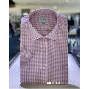 예작 슬림<b>핏</b> 스몰 <b>윈도우</b>체크 반팔셔츠_YJ<b>3</b>MBS266 PI