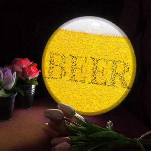 꾸밈 LED 거품맥주 액자 무드등 25cm