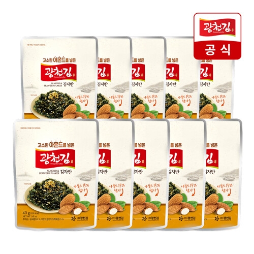 광천김 고소한 아몬드를 넣은 김자반 40g이미지입니다. 누르면 해당 게시물로 새창이동합니다.