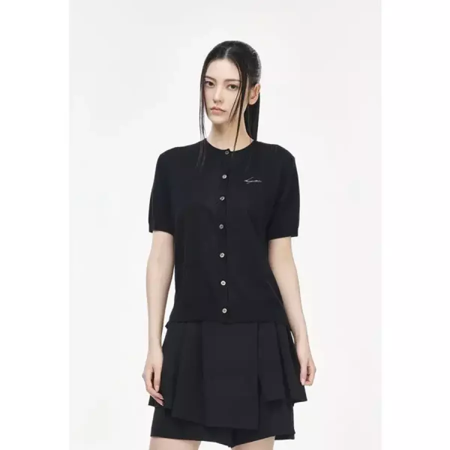 송지오 컬렉션 셀레스티얼 엠브로이드 베일드 가디건_WI3KT752BK_이미지