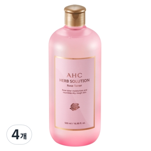 카버코리아 AHC 허브솔루션 로즈 토너 500ml (4개)