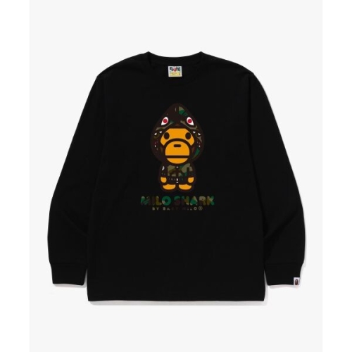 베이프 퍼스트 카모 마일로 샤크 FZH 롱슬리브 티셔츠M BLACK/GREEN 002LTL801001MBK0 2816926_이미지