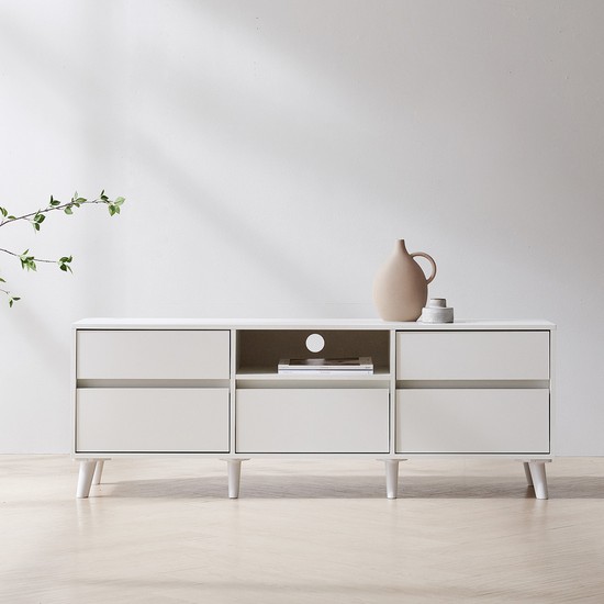 BIF보루네오  마르체 이든 5단서랍 TV다이 높은 거실장 1500