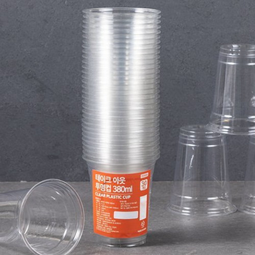 테이크아웃 테이크아웃 투명컵 380ml (30개)_이미지