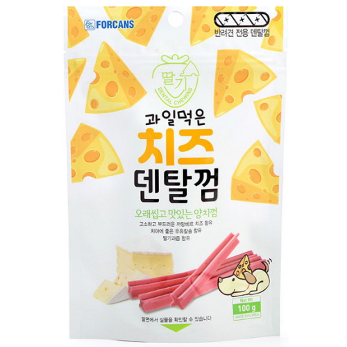 과일먹은 치즈덴탈껌 딸기 100g