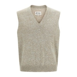 메종마르지엘라 딥 브이넥 부클 니트 베스트 S50FB0115M1315_이미지
