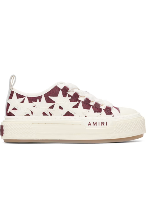 아미리 White Burgundy MA Quad Stars Court Low Sneakers 261886F128018