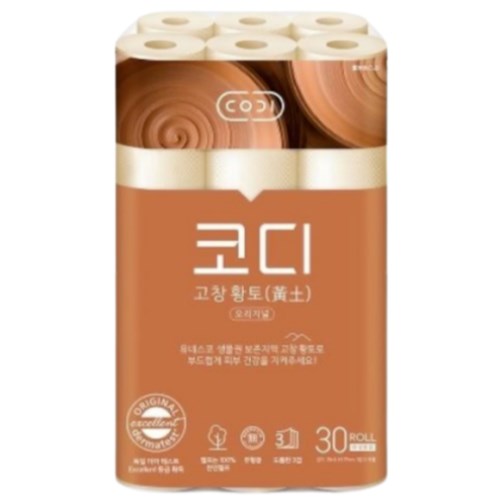 코디 고창 황토 오리지널 25m (30롤) (6팩)_이미지