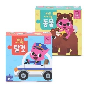핑크퐁 아기퍼즐 2종 세트 피스 큐브 스크래치 모형