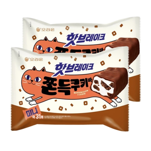 오리온 핫브레이크 쫀득쿠키바 미니 352g이미지입니다. 누르면 해당 게시물로 새창이동합니다.