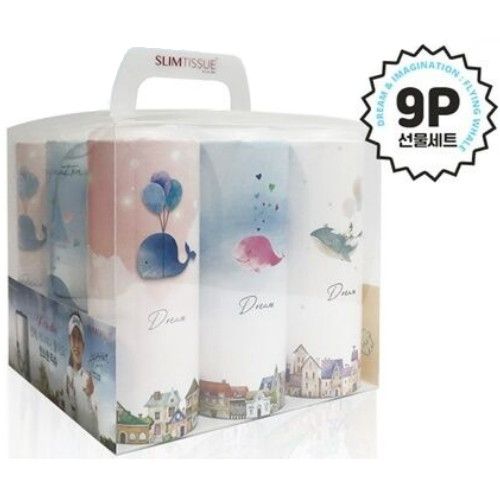 조인트크리에이티브 슬림티슈 날아라 고래 60매 (9입) (1팩(9입))_이미지