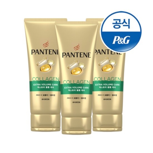 한국P&G 팬틴 콜라겐 엑스트라 볼륨 케어 트리트먼트 220ml (3개)