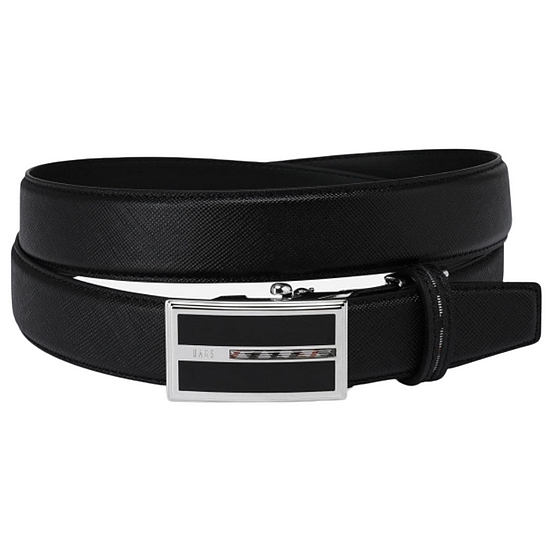 체크배색 가죽 자동벨트 DBBE3E990BK