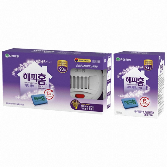 해피홈 ㅤ파워매트 코드롤러 훈증기 + 리필 90매 + 리필 72매 (1세트)_이미지