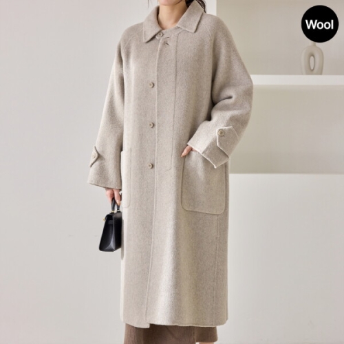 모리스커밍홈 Hand made야크울 넥버튼 롱코트 핸드메이드 코트 _M2512CT0_이미지