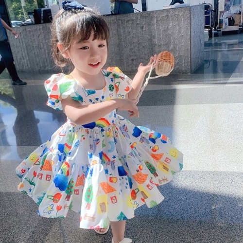 공주 유아 아동 여름 일러스트 내가그린 원피스 치마