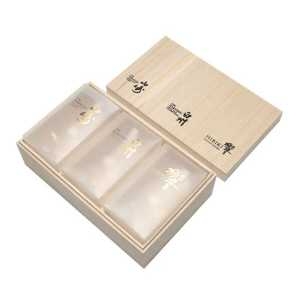 히비키 하쿠슈 위스키잔 원목케이스 글라스 3세트