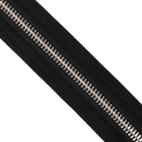 레더노리 ㅤYKK 메탈 지퍼 5호 양날 실버 - 580 BLACK (1M)_이미지