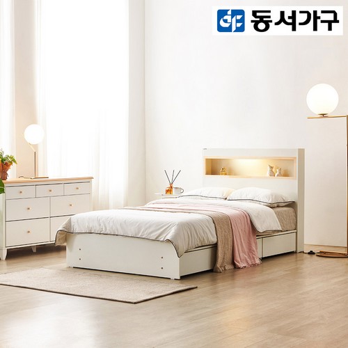 이즈 카이 편백 수납 LED침대 SS