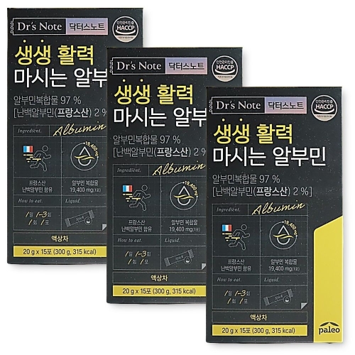 닥터스노트 생생 활력 마시는 알부민 20g 15포 (3개)_이미지