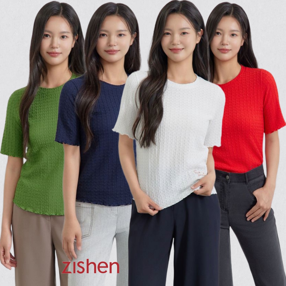 지센 여성 스몰포인트 휘모리자수 반팔 티셔츠 LFTSQ402이미지입니다. 누르면 해당 게시물로 새창이동합니다.