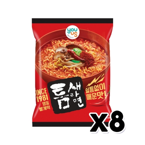 팔도 틈새라면 빨계떡 120g (8개)