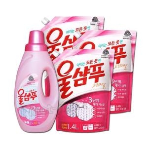 울샴푸 용기 1L+리필 1.4L 용기1개 리필 1.4L 1개