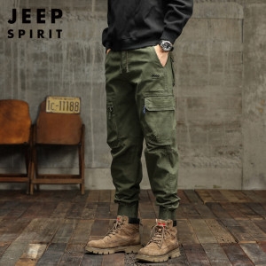 JEEP 스피릿 / SPIRIT 스피릿 남자 봄가을 카고 바지 남자조거팬츠 밴딩 멀티 포켓 카고 팬츠 JP6772+양_이미지