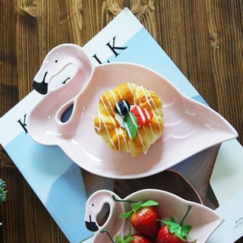 [불명] 케이크 브런치접시로도 좋은 플라멩고 접시 2P세트 영업상문제로공개불가