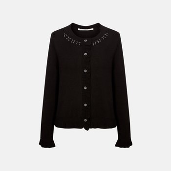 기비 스톤 포인트 프릴 니트 가디건 GY26S4FRG1599