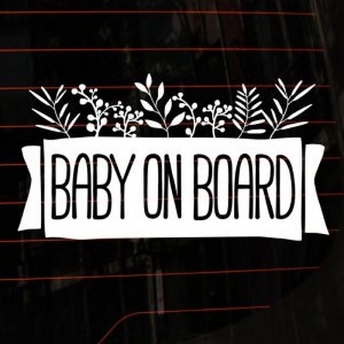 뭉키월드 봄의왈츠 Baby On Board 스티커 LSC-534 [화이트]
