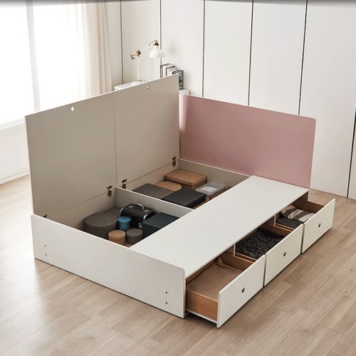 동서가구 비드가 컬러헤드 900 수납침대 SS (편백황토숯9존독립)_이미지