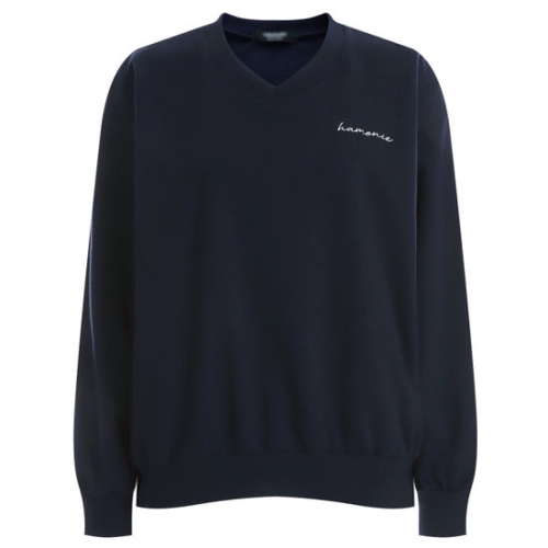 여성 V 자수 루즈핏 맨투맨 ODA-WSH-12101-네이비