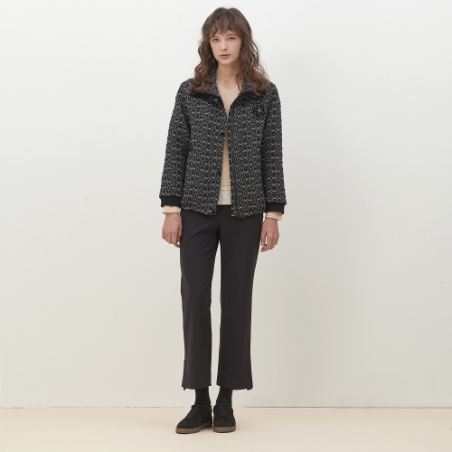 기비 밑단 버튼 스트레치 슬랙스 GY25W1FRA1499_이미지