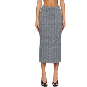 지방시 스커트 블랙 화이트 킥백 미디 스커트 252278F092000_이미지