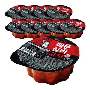 매운 실비김치 여행용 편의점 국산 팩 미니 라면 소포장 김치[80g,10개]