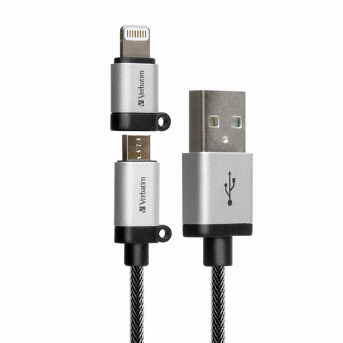 버바팀 2in1 멀티 메탈릭 고속충전 케이블 (1.2m)