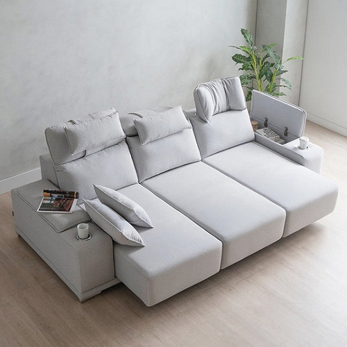 에보니아  루엔 기본형 모션 슬라이딩 패브릭 소파 4인용