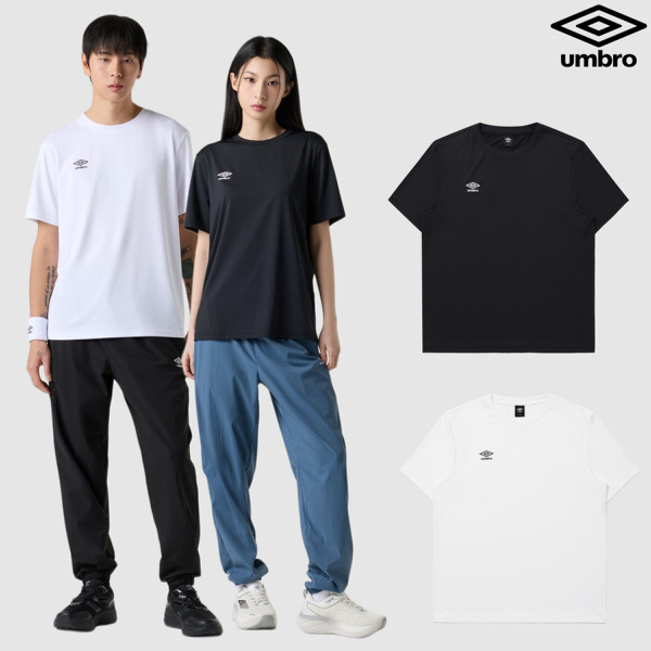 엄브로 베이직 폴리 스판 스몰로고 반팔 티셔츠 UR121SRS14