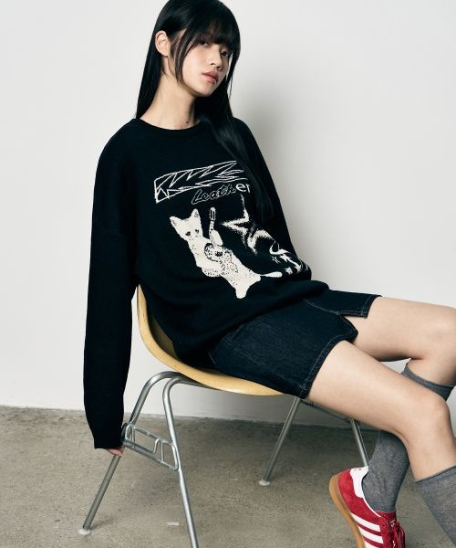 레더리 LEATHERY 인사이드 더 클로젯 니트 BLACK LRKN3401BK 337990_이미지