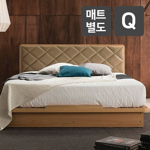장인가구 스퀘어 586 가죽헤드 침대 Q (매트별도)