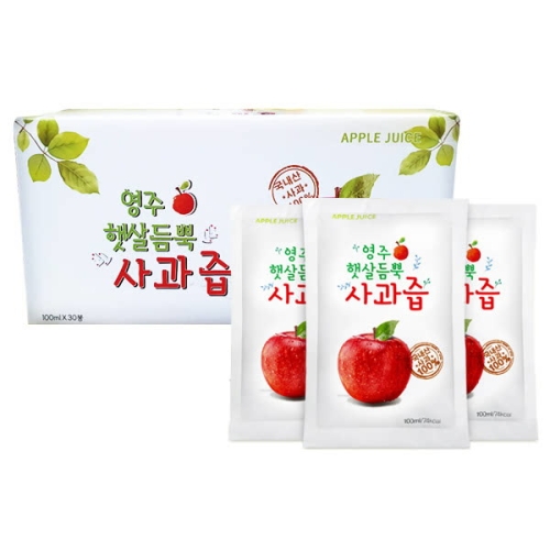 해인S&B 영주 햇살듬뿍 사과즙 100ml 30포 (1개)